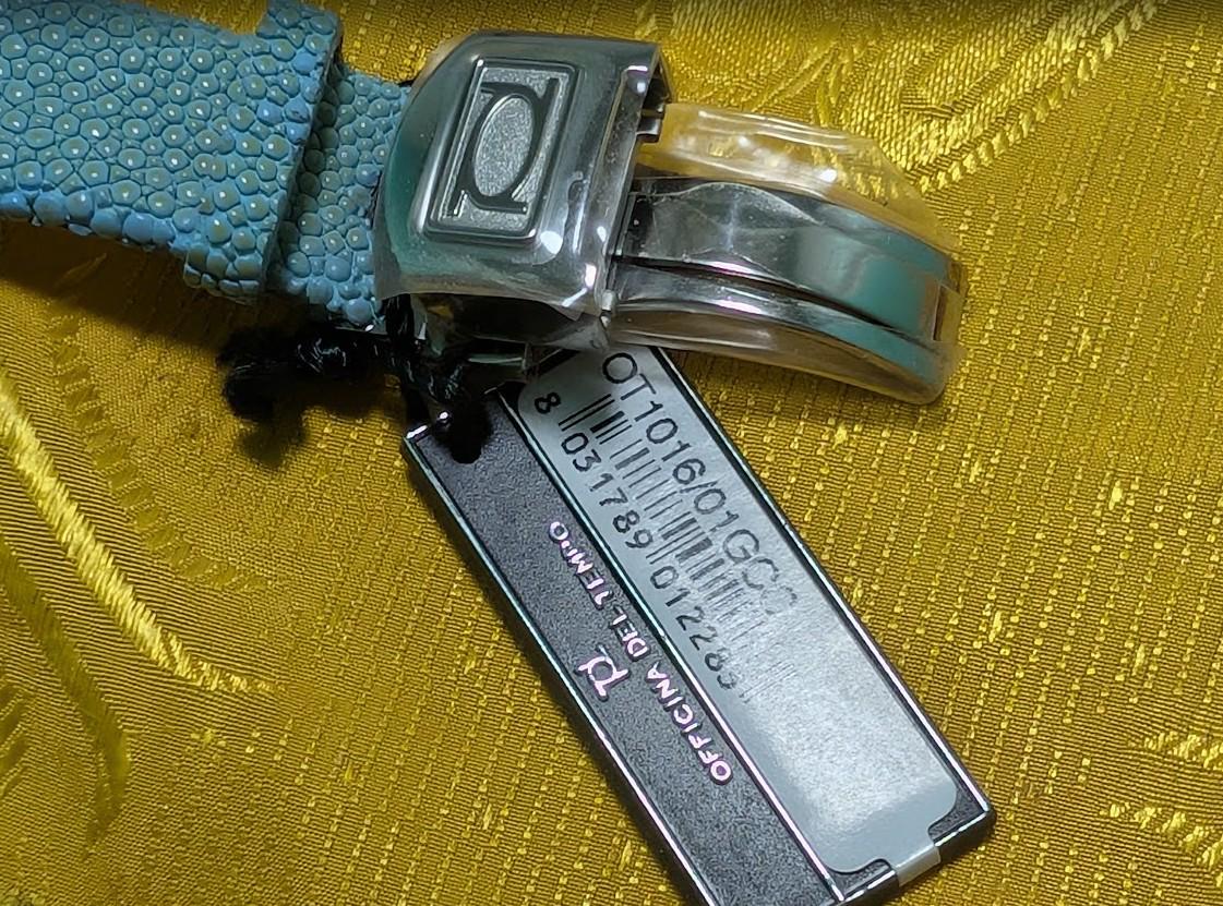Officina del Tempo Italy NOS Vintage Pre-Owned Quartz Watch 28mm Original Tag Stingray Leather Strap New Battery Working Video 31GL