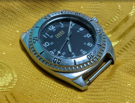 Takeo Kikuchi Vintage Pre-Owned Diver Watch 38mm Black Dial 200M TK 2017 Parts Repair Rare