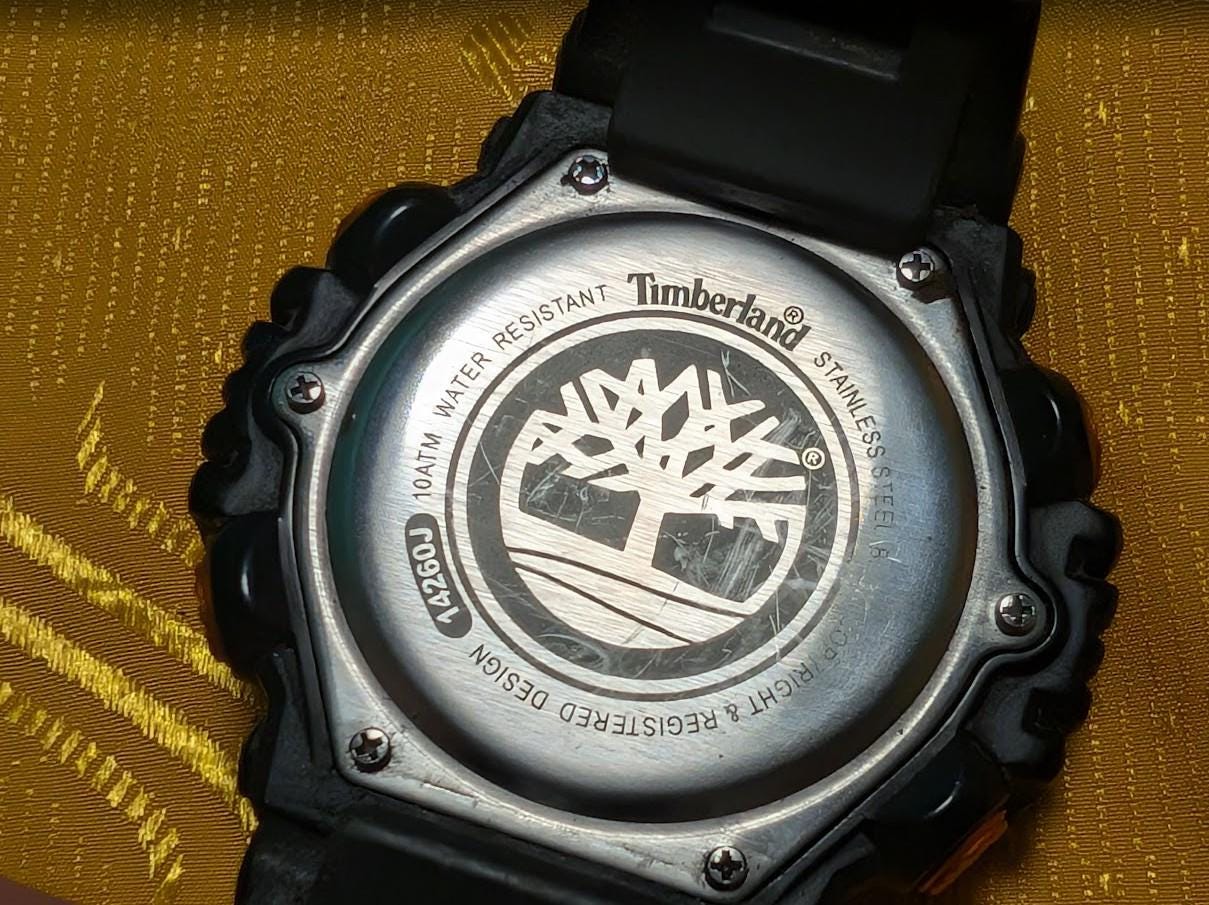 Pre-Owned Timberland 14260J Digital Watch 54mm WR100M Dual Time Sport Outdoor Watch Large Case Original Working