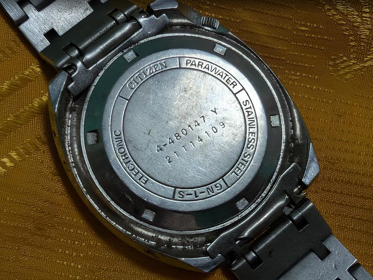 Rare Vintage Pre-Owned Citizen Cosmotronic Electronic Parawater 4-480147 Blue Sunburst Dial 40mm Original Bracelet Japan New Battery Running