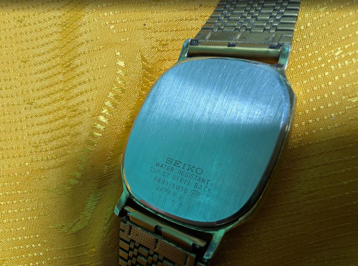 Vintage Pre-Owned Seiko Quartz 6431-5030 Tank Style Watch 30mm New Battery Working