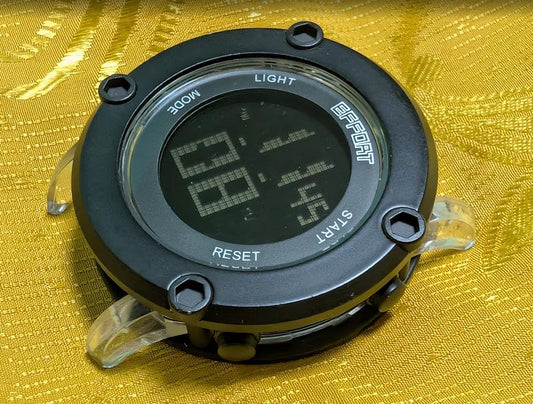 Pre-Owned Effort Digital Sport Watch 47mm Case LED Backlight Working New Battery Large Display Quartz Wristwatch Watch Head Only