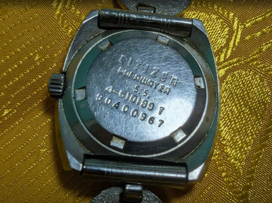RARE VINTAGE Pre-Owned 1970s Citizen Cosmostar Vintage Women Watch 4 610199 Silver Tone Mechanical Japan Retro Dress Wristwatch Collectible.Case 28mm