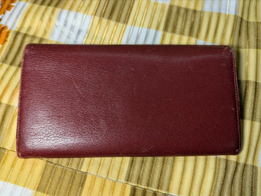 Authentic Cartier Love Red Leather Bi-Fold Wallet – Vintage Pre-Owned Designer Accessory