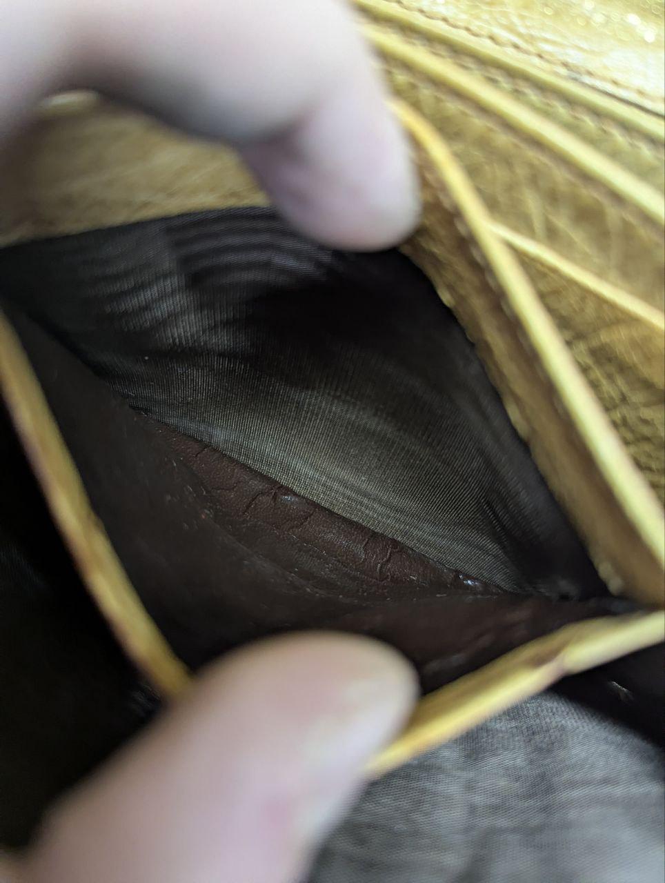 Vintage Pre-Owned Ostrich Leather Wallet Brown Long Wallet Italian Leather Wallet Envelope Wallet Womens Wallet
