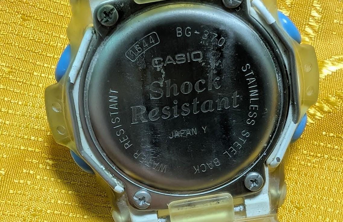 Casio Baby-G BG-370 vintage Pre-Owned transparent watch Y2K 90s aesthetic working digital Case 42mm. New Battery