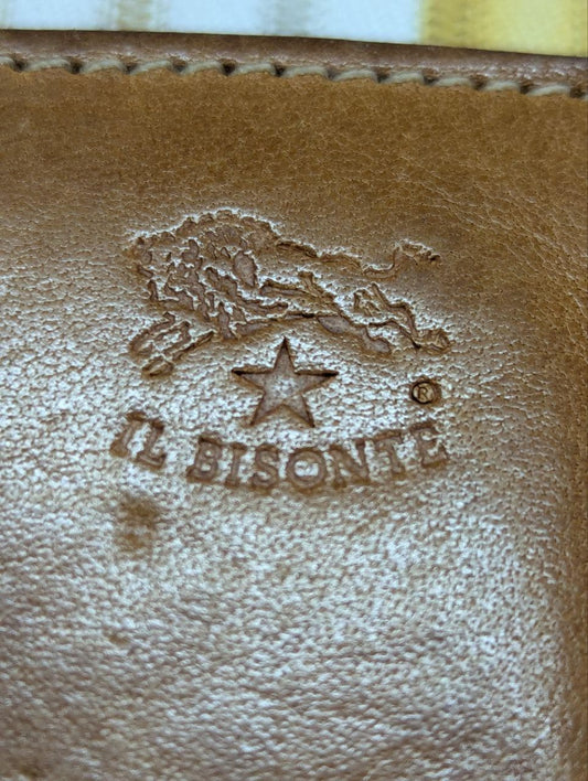 Pre-Owned IL BISONTE Italian Leather Wallet Brown
