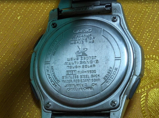 Casio Wave Ceptor WVA-M630 Multiband 6 Tough Solar Watch 40mm Silver Dial Vintage Pre-Owned JDM Men's Watch