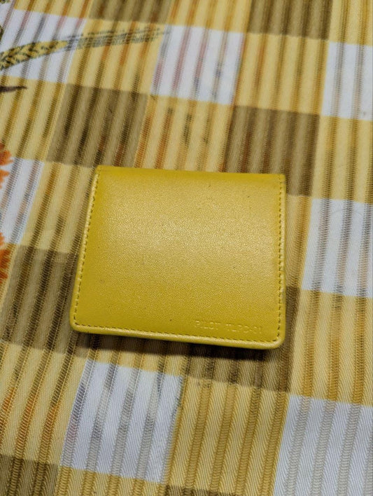 Vintage Pre-Owned Pilot TLPC-01 Yellow Leather Coin Purse Trender Leather Mini Snap Wallet Compact Designer Change Purse