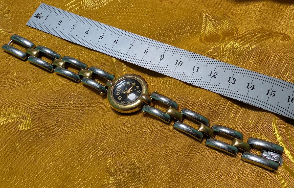 Vintage Pre-Owned Etier Women Watch Bracelet 24mm Quartz Ladies Two Tone Jewelry Watch Retro 1990s Dainty Wristwatch. New Battery Working