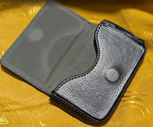 Vintage Pre-Owned Black Leather Wallet Rhinestone Smile Face Repair Project As Is Damaged Condition Craft Restore Parts Small Wallet