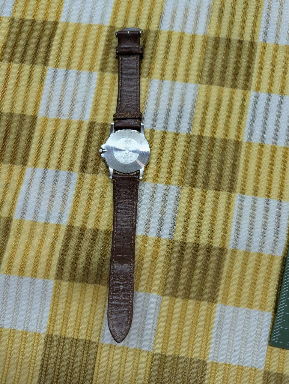 Vintage Pre-Owned Citizen Eco-Drive G430-T01093B Watch Japan Movement Roman Dial Brown Leather Strap