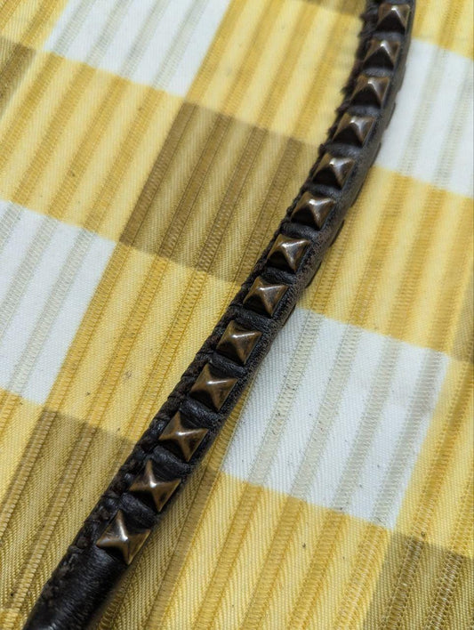 Vintage Pre-Owned Retro Bag handle, braided from black leather and metal