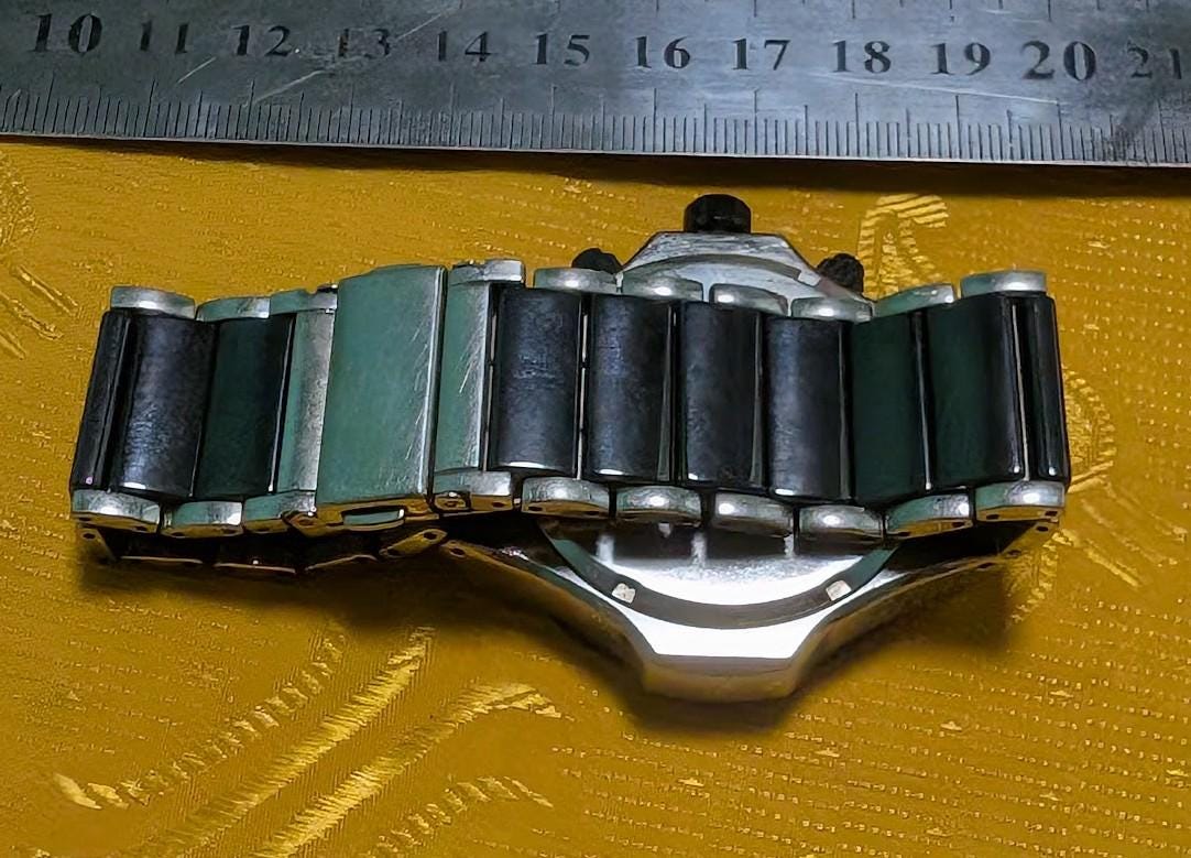 Pre-Owned Rare Mauro Jerardi MJ-027 Men's Chronograph Watch, 43mm Black Ceramic Bracelet, Japanese Quartz, 10 BAR, New Battery, Working Video, Gift