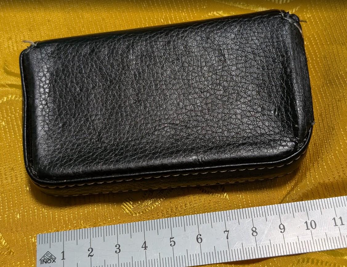 Vintage Pre-Owned Black Leather Wallet Rhinestone Smile Face Repair Project As Is Damaged Condition Craft Restore Parts Small Wallet