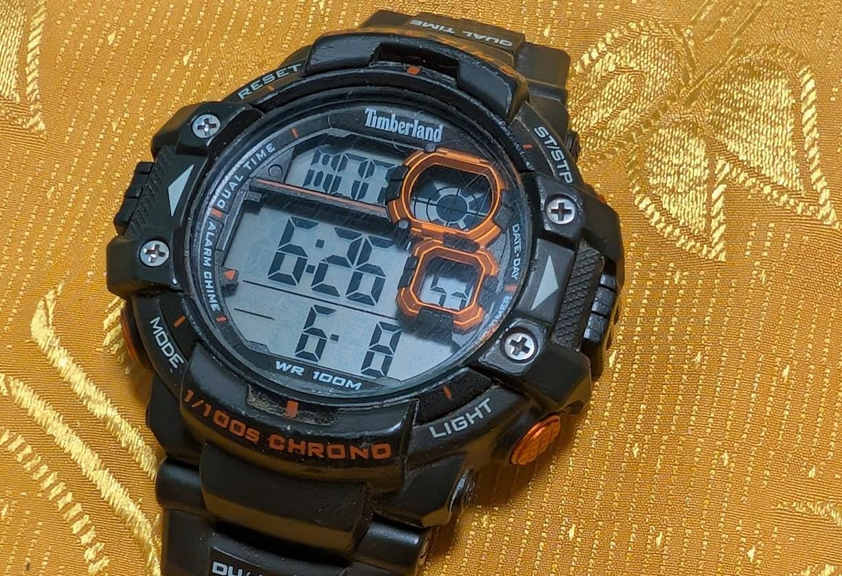 Pre-Owned Timberland 14260J Digital Watch 54mm WR100M Dual Time Sport Outdoor Watch Large Case Original Working