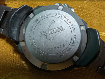Vintage Pre-Owned Casio Baby-G G-MS MSG-502 Premium G-MS Series 40mm Steel Analog Watch New Battery Japan