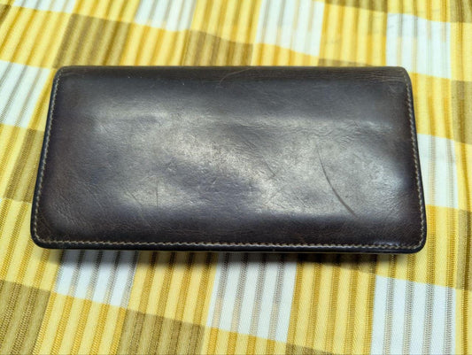 Pre-Owned Corbo Bifold Thin Long Wallet Genuine Leather Men'S