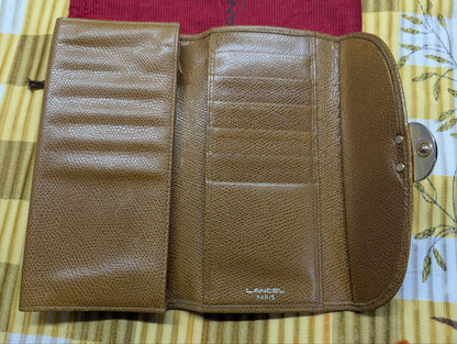 Pre-Owned Lancel Paris Leather Wallet Brown Long Wallet Designer Wallet Womens Wallet Authentic French Brand