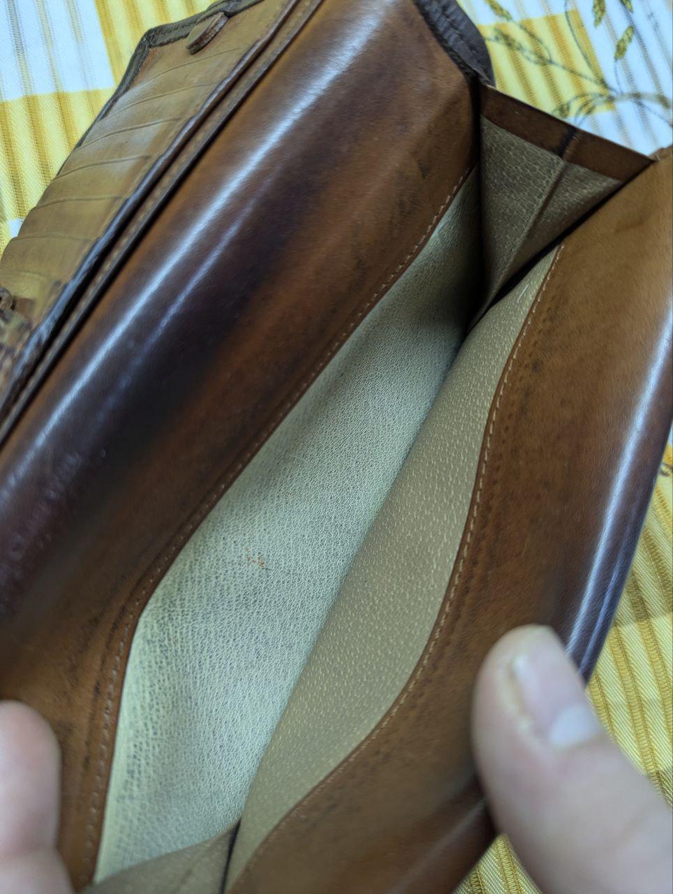 Pre-Owned Corbo Bifold Thin Long Wallet Genuine Leather Men'S