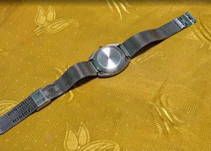 Vintage Pre-Owned Technos Star Quartz Swiss Made Watch 33mm Original Mesh Bracelet New Battery Working Classic Dress Watch Rare