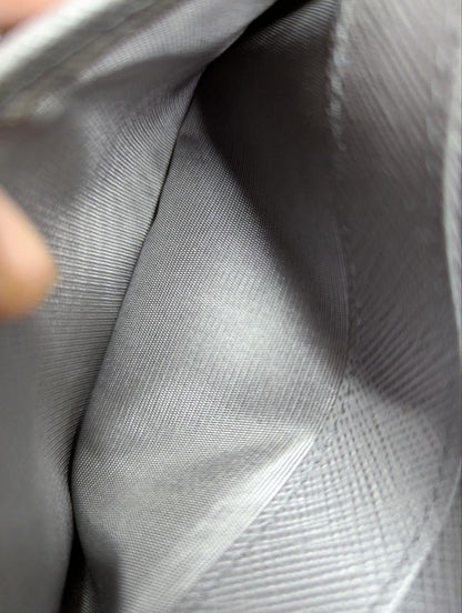 Vintage Prada Saffiano Trifold Leather Wallet Grey Envelope Wallet Designer Wallet Womens Wallet Pre Owned Authentic Italy