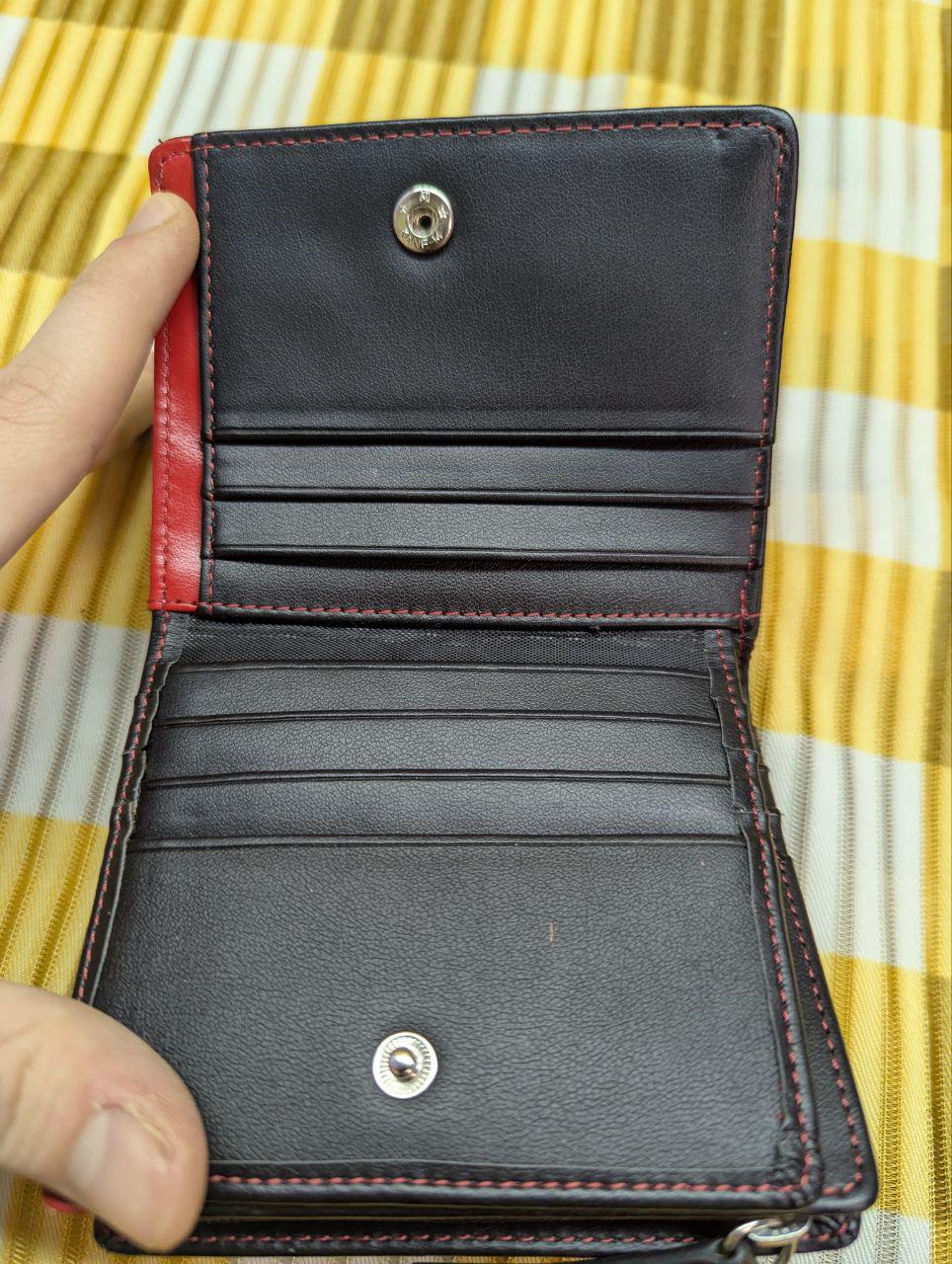 Pre-Owned G.Meanazza Milano trifold black wallet Made in Japan