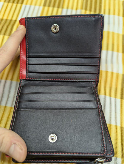 Pre-Owned G.Meanazza Milano trifold black wallet Made in Japan