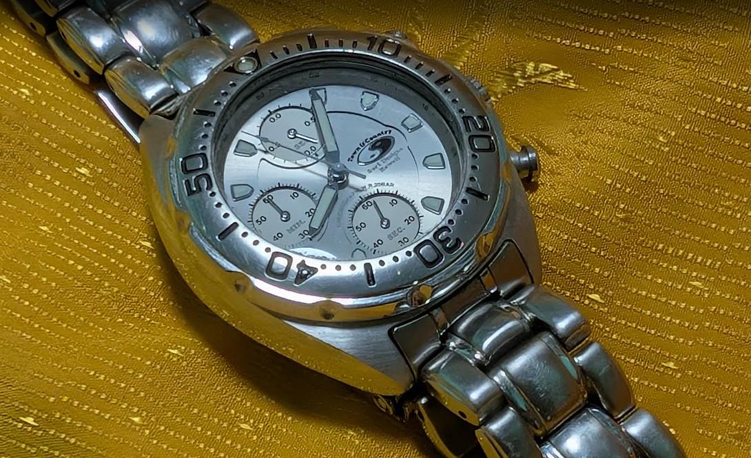 Orient Town & Country Chronograph TP04-00 CA Vintage Pre-Owned Diver Style Watch 20BAR Stainless Steel Japan.CASE 40mm.New Battery