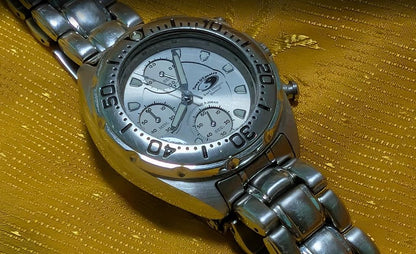 Orient Town & Country Chronograph TP04-00 CA Vintage Pre-Owned Diver Style Watch 20BAR Stainless Steel Japan.CASE 40mm.New Battery