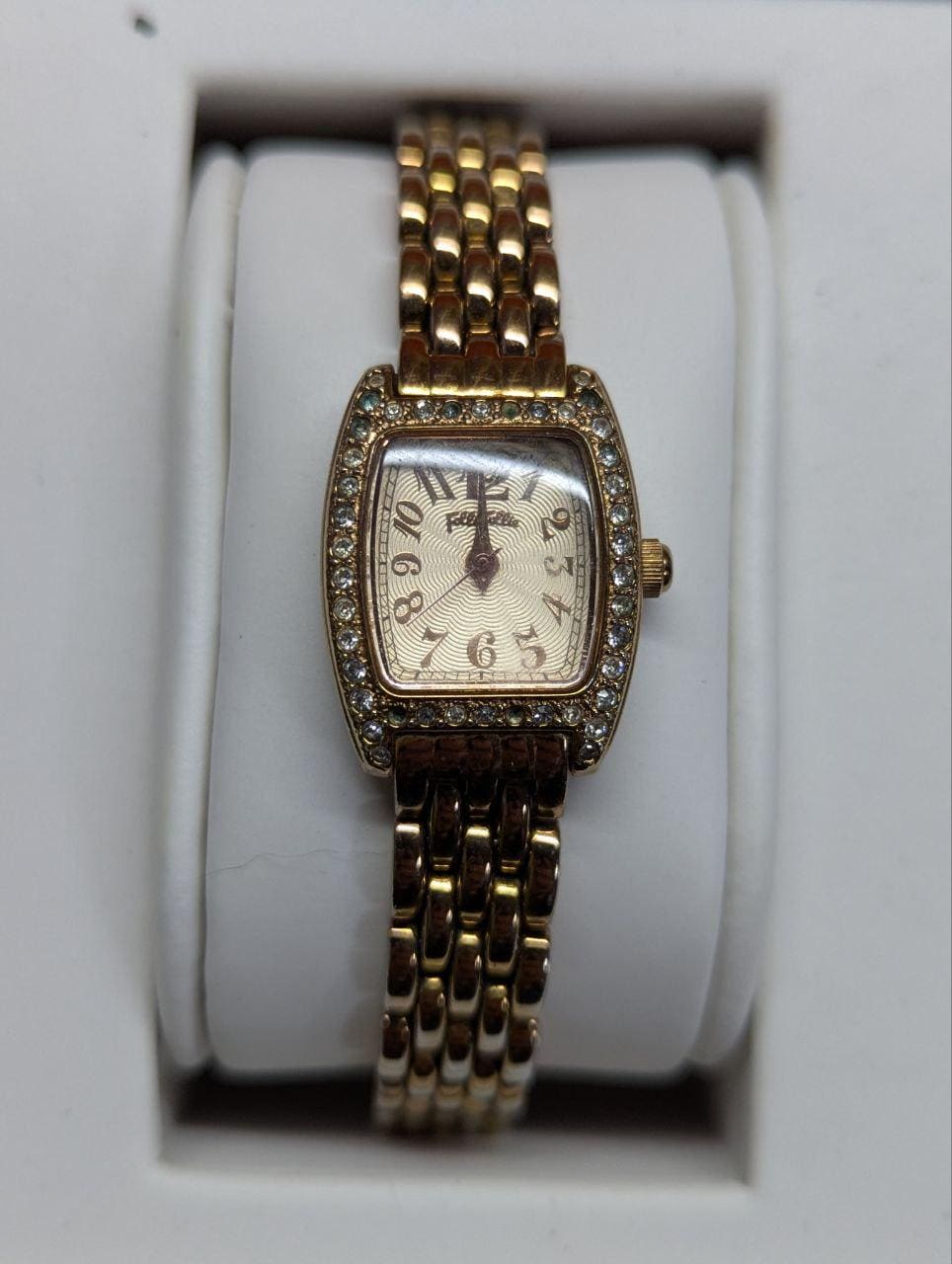 Pre-Owned Folli Follie Womens Watch WF5R142BP Rose Gold Crystal Bezel Bracelet Watch With Box