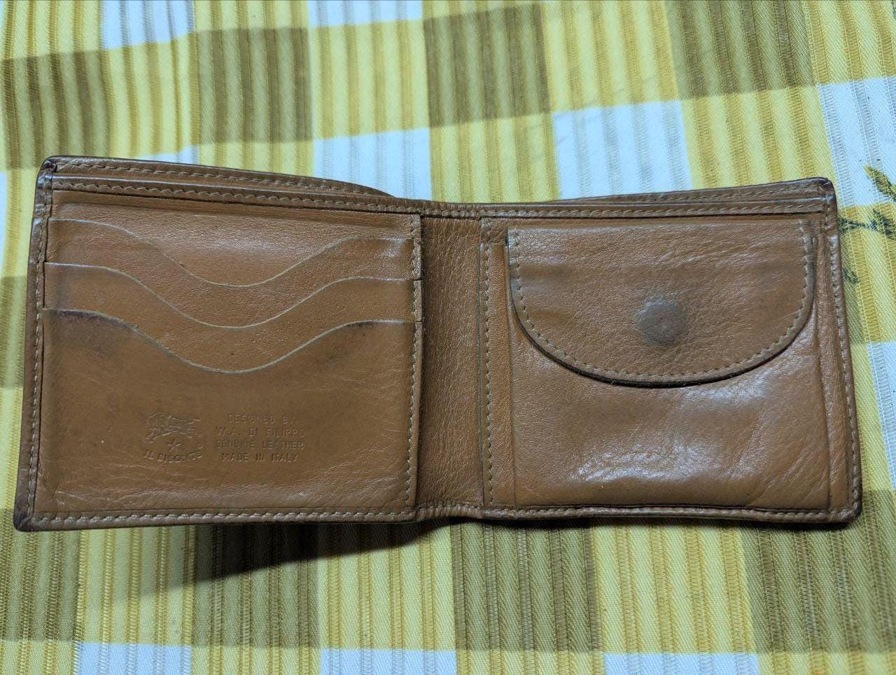 Vintage Pre-Owned IL BISONTE Bi-fold Genuine Leather Wallet Brown Men's