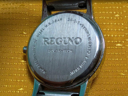 Vintage Pre-Owned Reguno Chouchou Solar-Tech Watch Japan 24mm Ladies Mesh Bracelet Working Elegant Rare