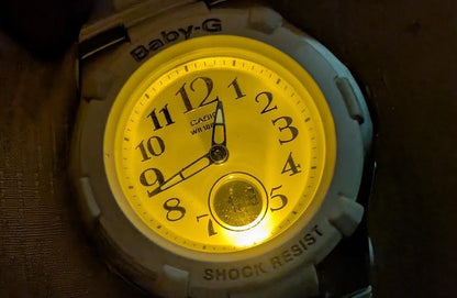 casio baby-g bga-1100 tough solar multiband 6 vintage Pre-Owned japan watch analog digital white shock resist. Case 40mm.