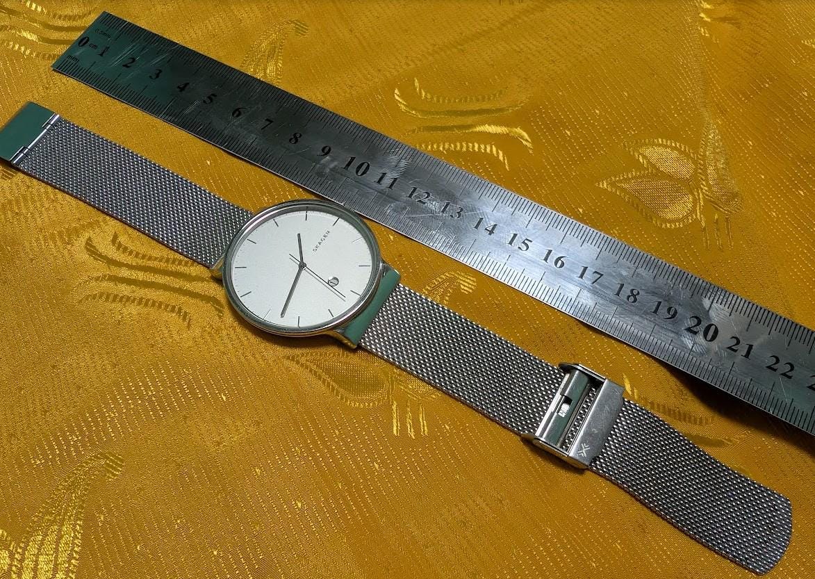 Pre-Owned Skagen SKW6290 Ancher Minimalist Watch 40mm White Dial Stainless Steel Mesh Bracelet Denmark Design Working