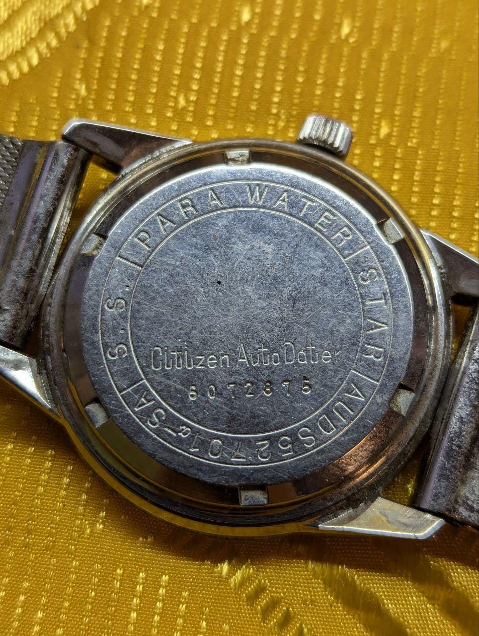 Rare Citizen Autodater 540 Parawater 17 Jewels Vintage Pre-Owned Men Watch