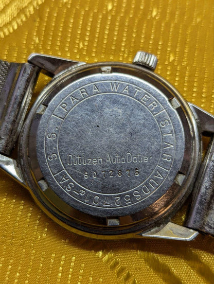 Rare Citizen Autodater 540 Parawater 17 Jewels Vintage Pre-Owned Men Watch