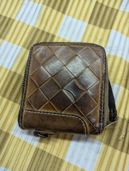 Vintage Pre-Owned DEGNER Basket Wallet with Zip , Squarefeet