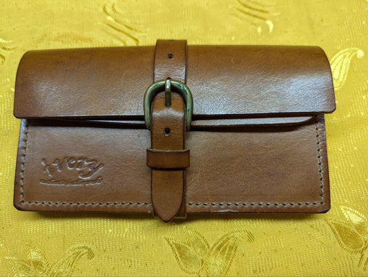 Pre-Owned Ivory Full Grain Leather Long Wallet Men's Handmade Japan