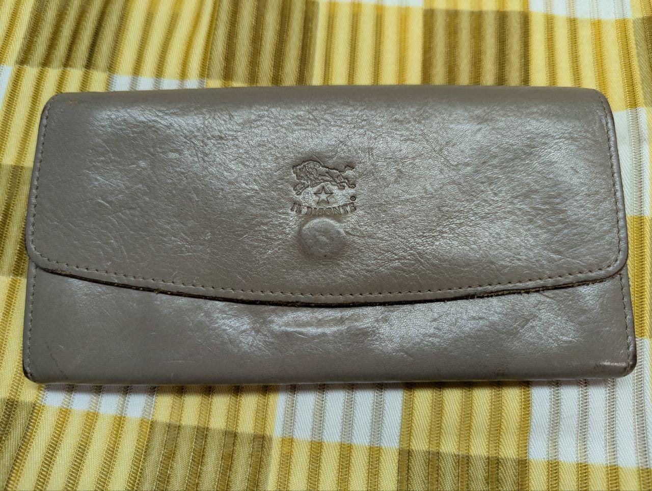 Il Bisonte Long Leather Wallet Brown Italian Vegetable Tanned Leather Used