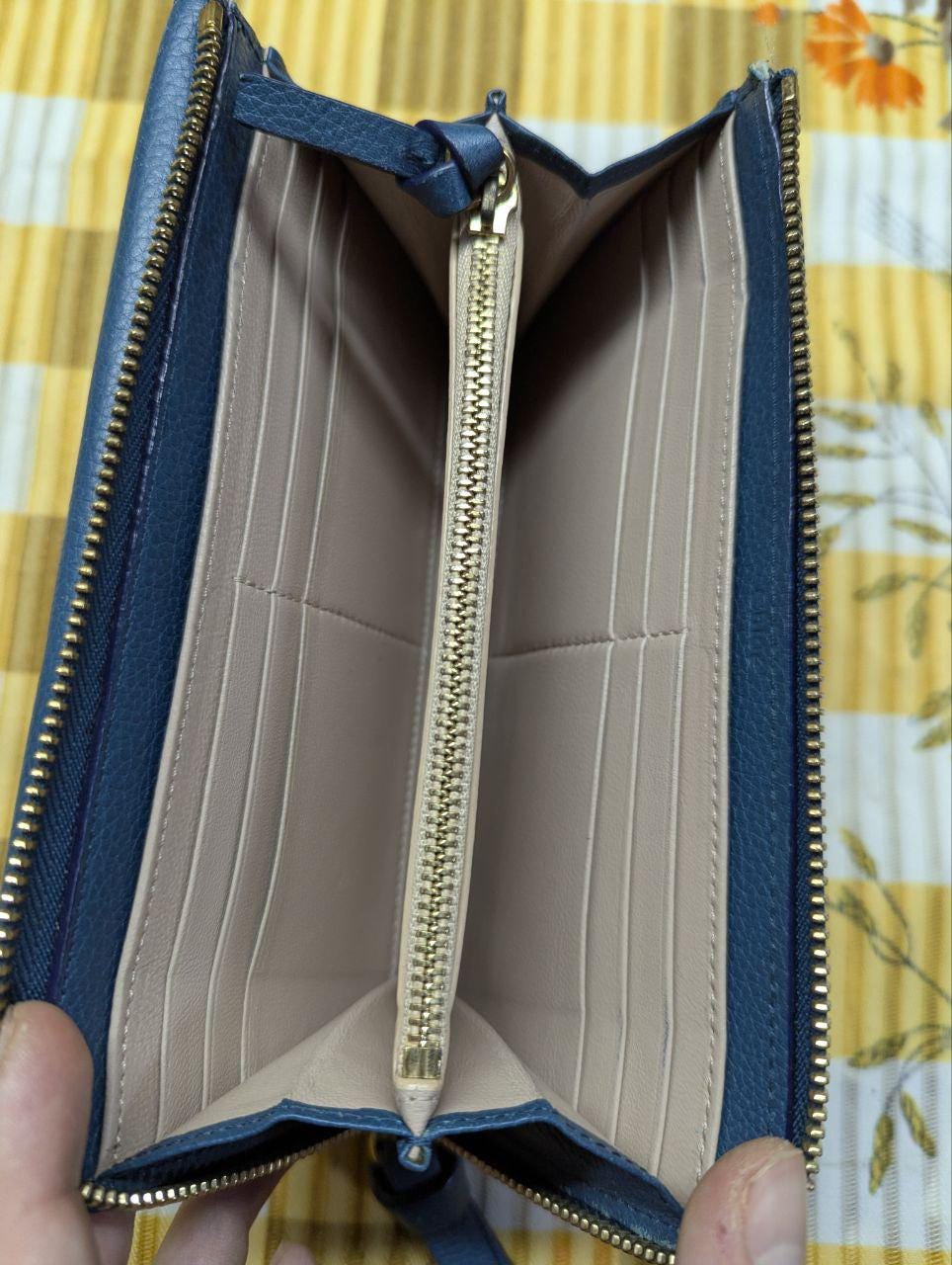 Vintage Pre-Owned Chloe Long Leather Wallet Blue Authentic Designer