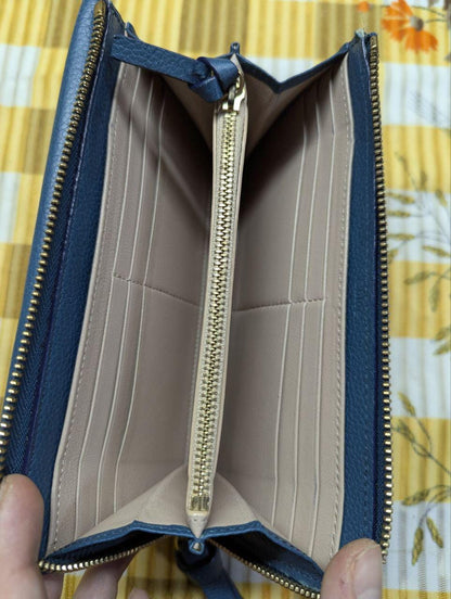 Vintage Pre-Owned Chloe Long Leather Wallet Blue Authentic Designer