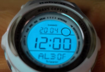 Vintage Pre-Owned Casio Baby-G Wave Ceptor BGT-2001WH White Digital Watch 42mm Read Description New Battery