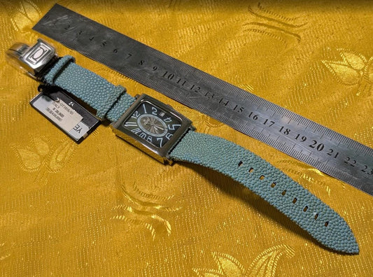 Officina del Tempo Italy NOS Vintage Pre-Owned Quartz Watch 28mm Original Tag Stingray Leather Strap New Battery Working Video 31GL