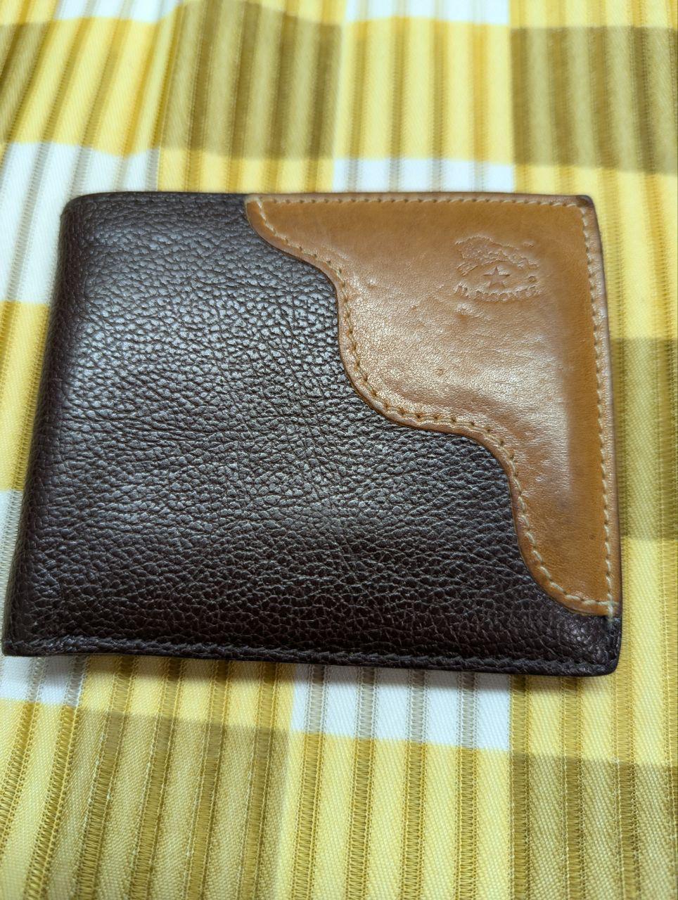 Pre-Owned IL BISONTE Italian Leather Wallet Brown