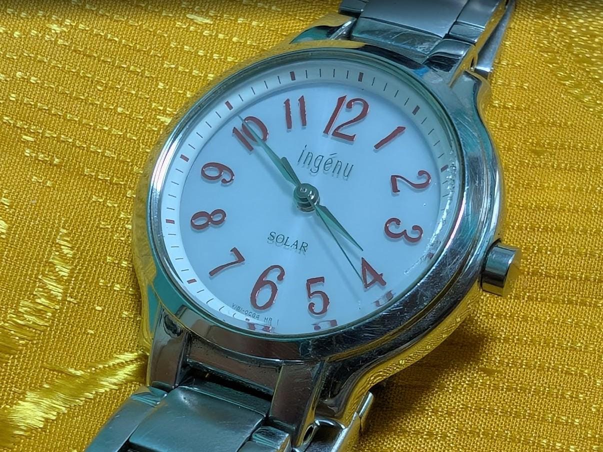 Vintage Pre-Owned Ingenu Alba Solar V181-0BN0 Womens Watch 27mm Japan Solar Steel Bracelet Rare Working Watch
