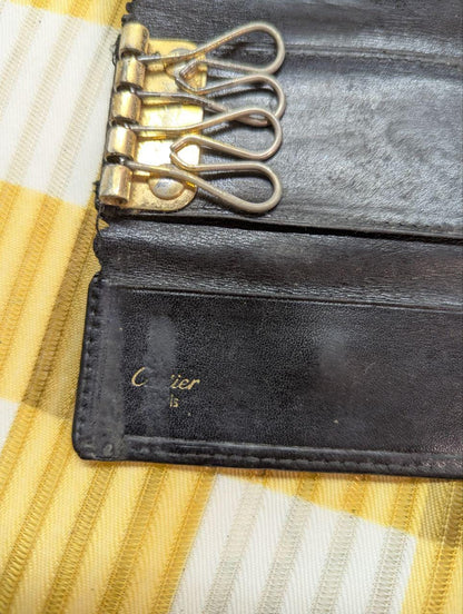 Vintage Pre-Owned Cartier Key holder Key case Black Woman Authentic