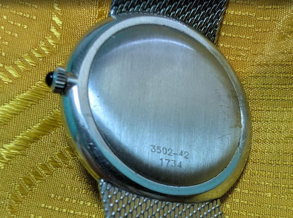 Rare Vintage Pre-Owned Favre Leuba Geneve 3502-42 Ultra Thin Mechanical Watch 33mm Swiss Made Original Mesh Bracelet Classic Dress Watch