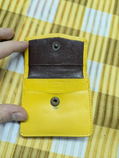 Vintage Pre-Owned Pilot TLPC-01 Yellow Leather Coin Purse Trender Leather Mini Snap Wallet Compact Designer Change Purse