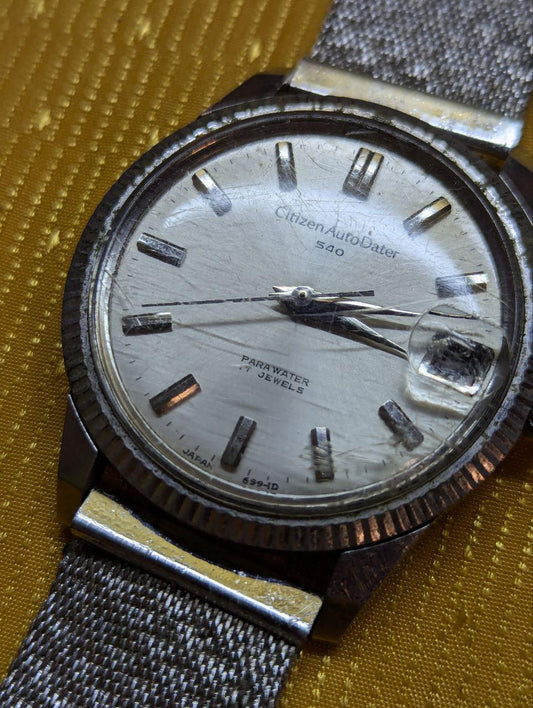 Rare Citizen Autodater 540 Parawater 17 Jewels Vintage Pre-Owned Men Watch